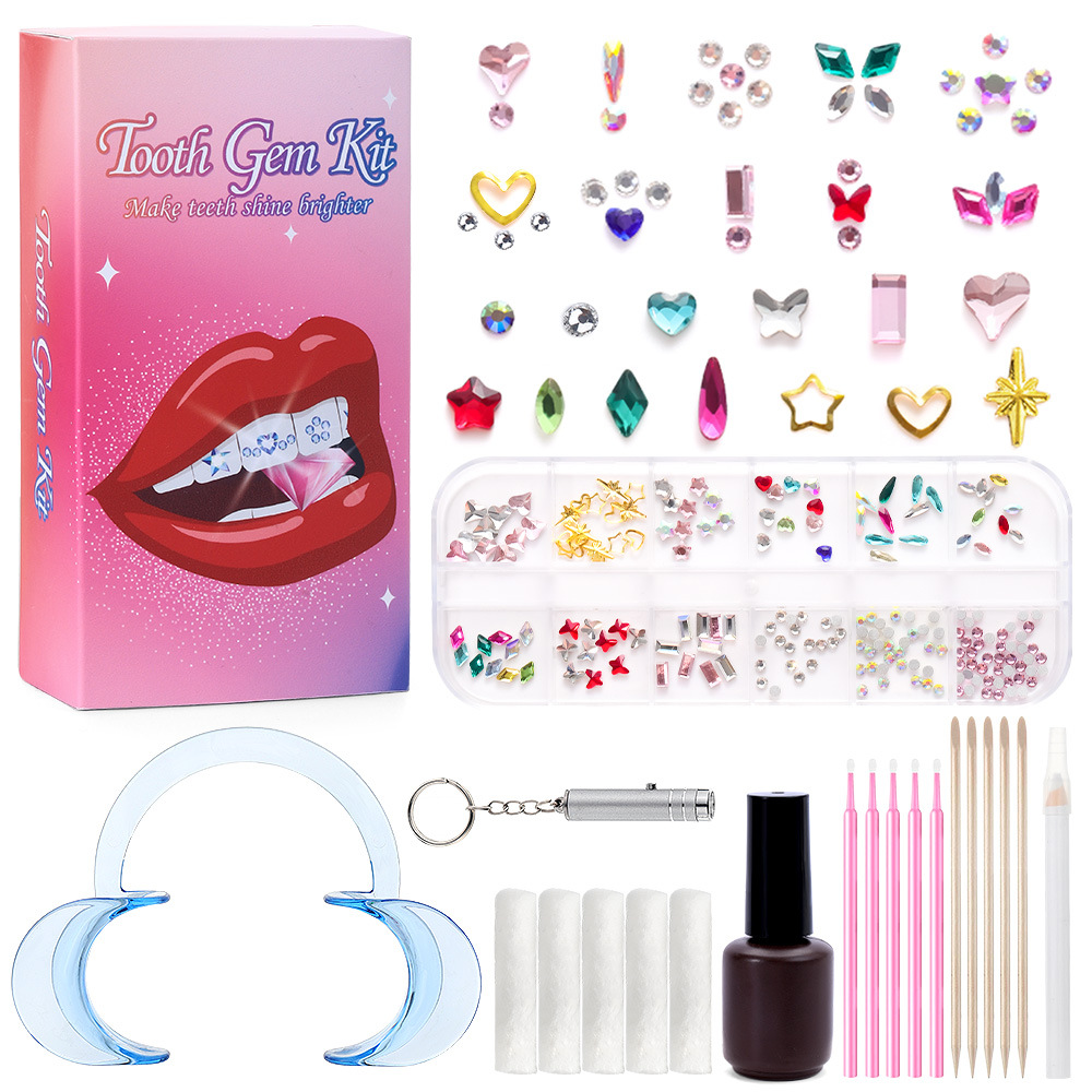 다채로운 12 그리드 치과용 드릴 세트 [접착제가 포함된 색상 상자]