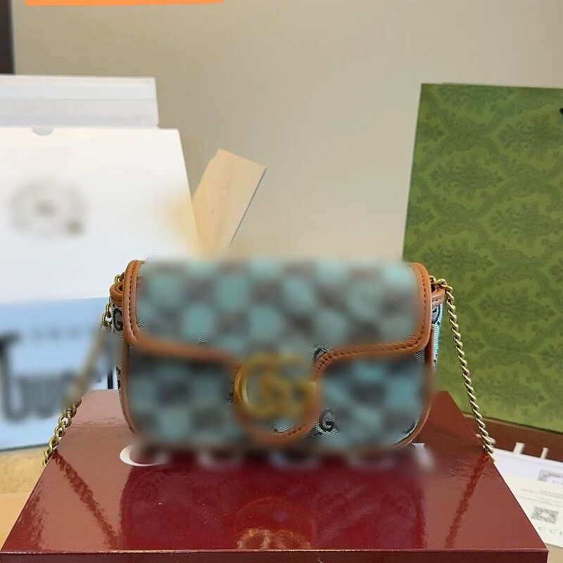 Gucci Double g Genuine Leather Marmont Heart Chain Bag, Fashionable Versatile Shoulder Crossbody Bag, Underarm Bag for Women