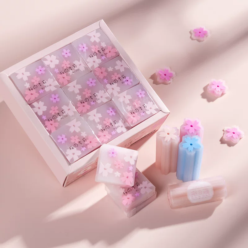 Карандаш-ластик Сакура (Sakura) милый куколка форма, бесследный школьный ластик для детей, коробка 18/36 шт