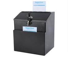 歐美網紅壁掛式投票箱及捐款箱意見卡金屬意見箱鑰匙箱收集箱鑰匙