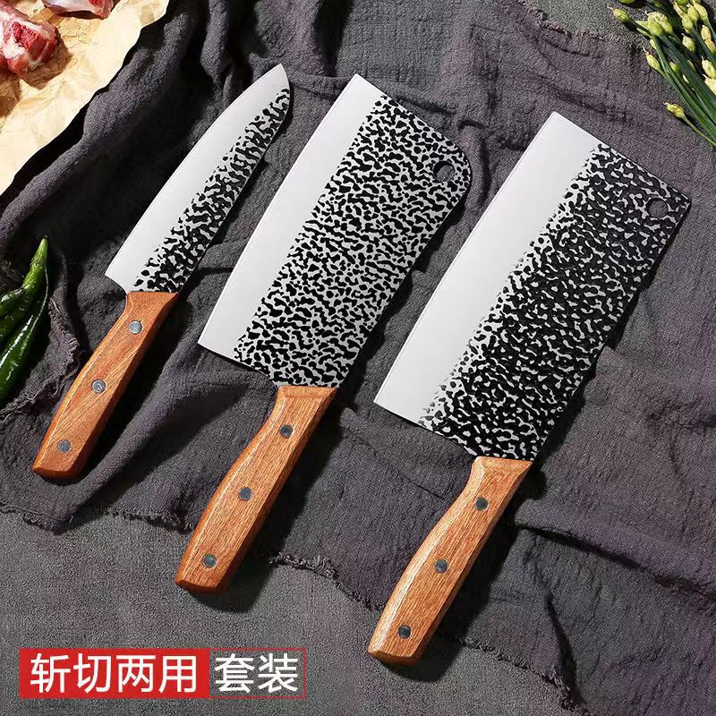 단조 및 프레스 포인트 슬라이스 나이프 + 뼈 슬라이스 나이프 + 주방장 나이프