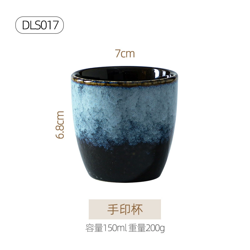 Ceramic tableware set, Japanese retro marble glaze, premium light-luxury design