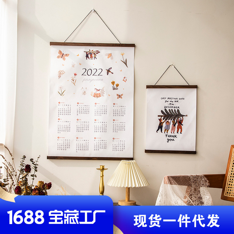 Solid Wood magnetic hanging picture clip poster clip shaft magnetic rack framed canvas photo clip photo frame magnetic strip wholesale