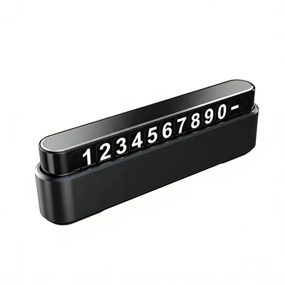 New Dual-Number Temporary Parking Sign, Car Moving Number Plate, Creative Hidden Temporary Parking Sign, Car Accessory (Nömrəli dayanma kartı) - classic-black
