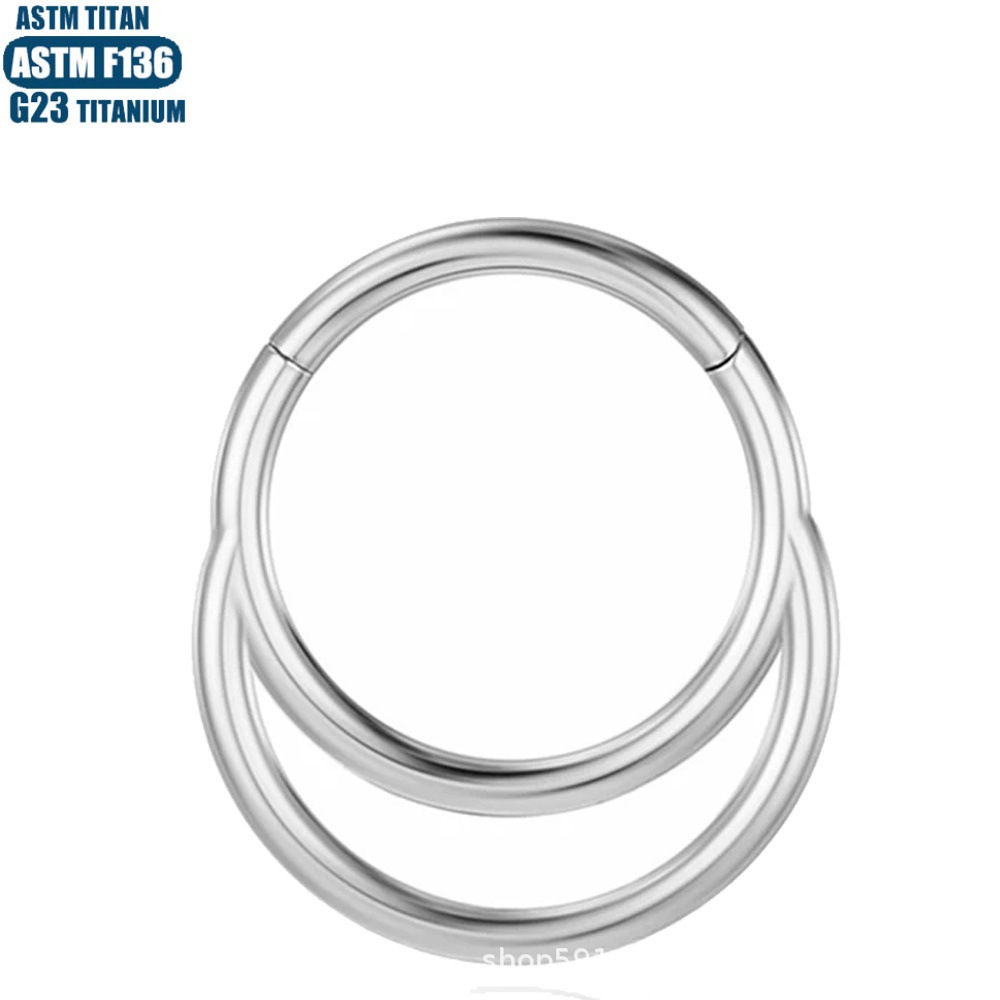 F136 Titanium Alloy Zircon Nose Ring Seamless Ring Nasal Septum Ring Moon Earrings Stud detail image 11
