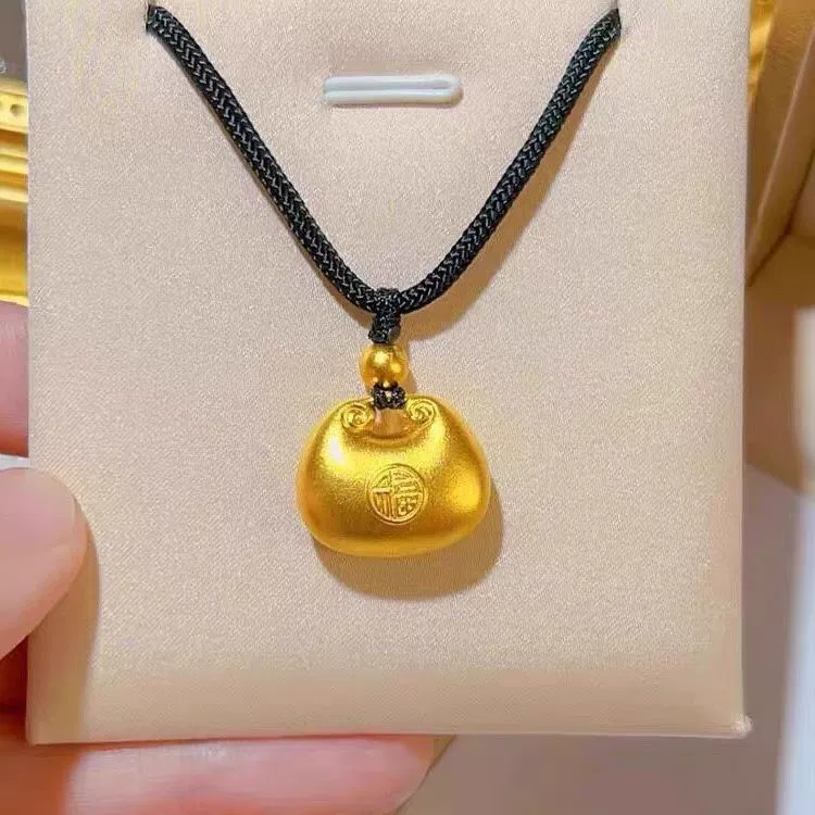 Protective amulet, woven necklace handmade, small bell, pendant, longevity lock