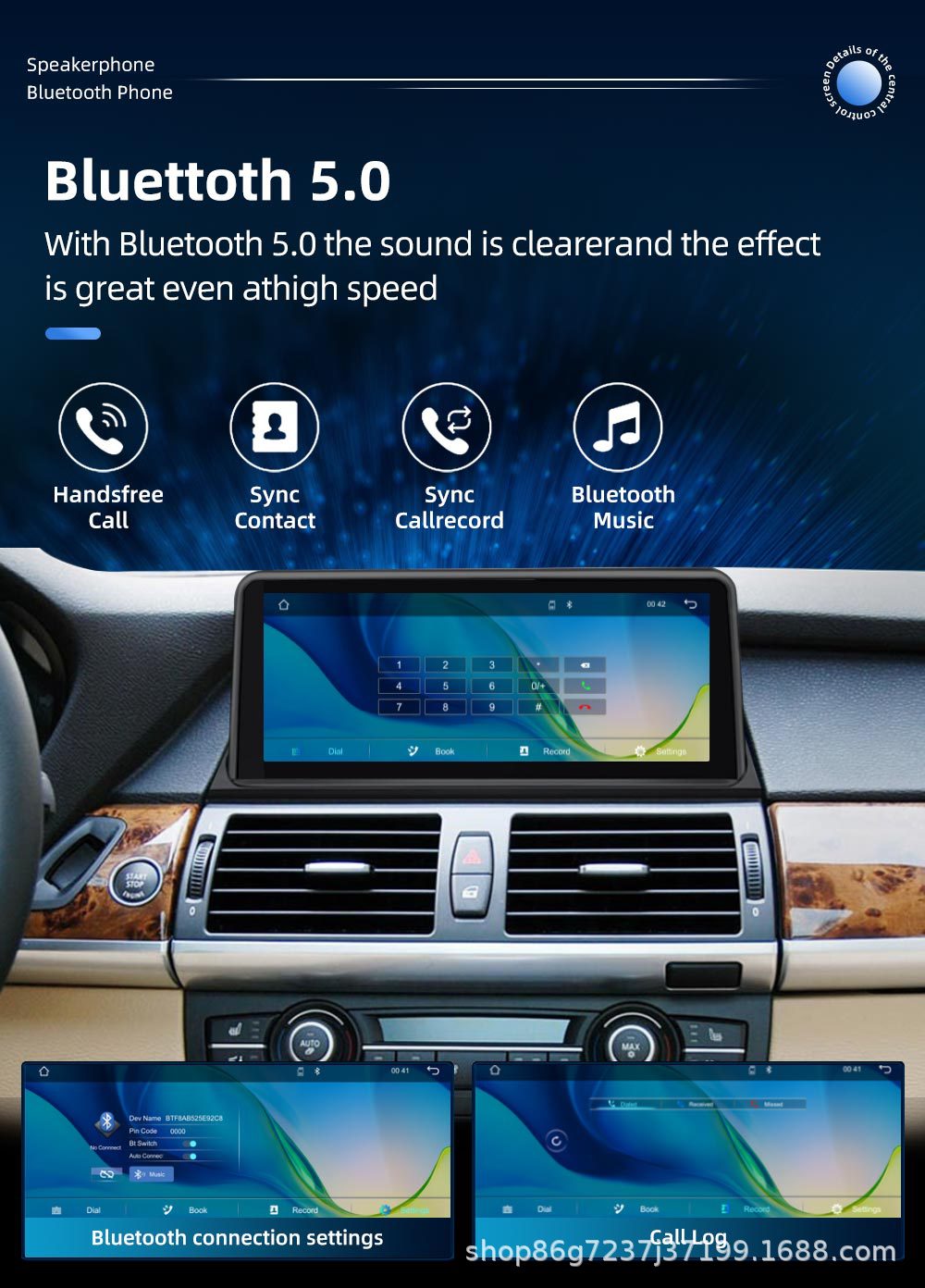 Suitable for Bmw X5 E70 10.25inch Central Control Car Navigation Player Bluetooth Reversing Image All-In-One Machine