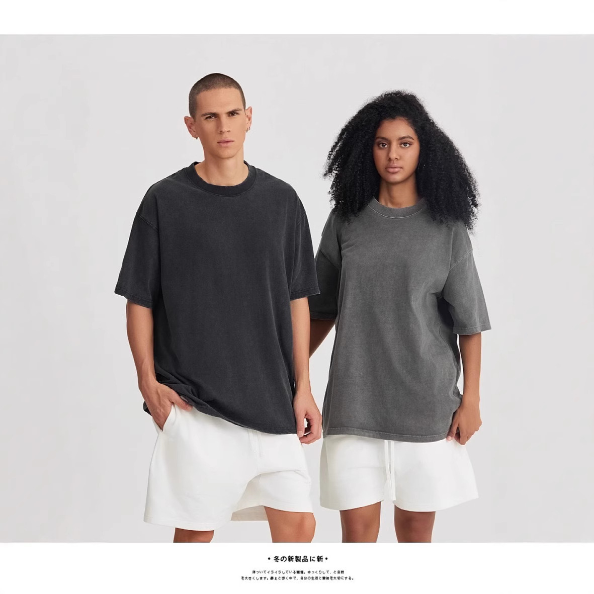 230g lavado retro vieja camiseta venta directa de fábrica código de belleza transfronterizo camiseta de hombro caído de algodón de manga corta