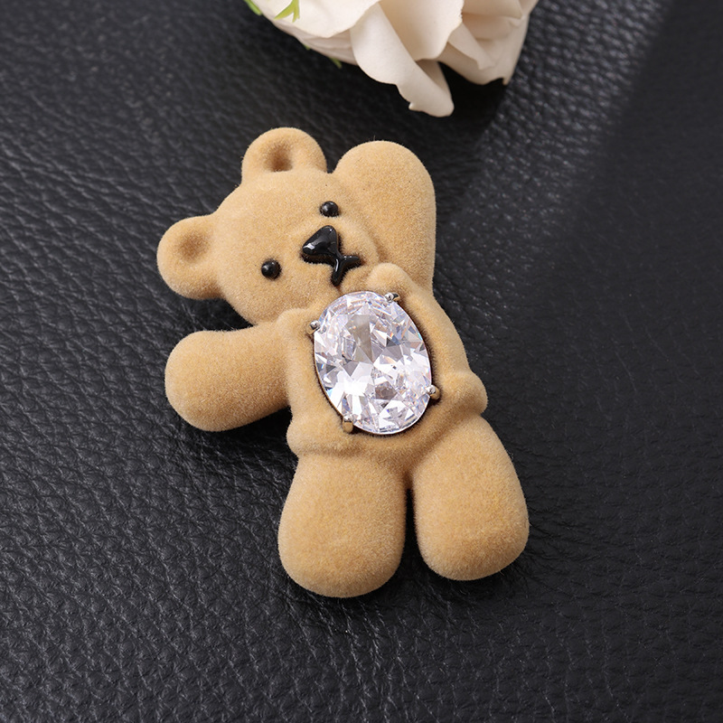 Paradise Series Waving Bear Biscuit Gemstone Hairpin Hairpin Side Clip Gift Jewelry Accessories Decorative Hairpin