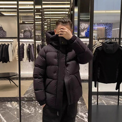 高版本蒙家黑武士浮雕字母情侣连帽立领Madeir羽绒服冬季男女同款