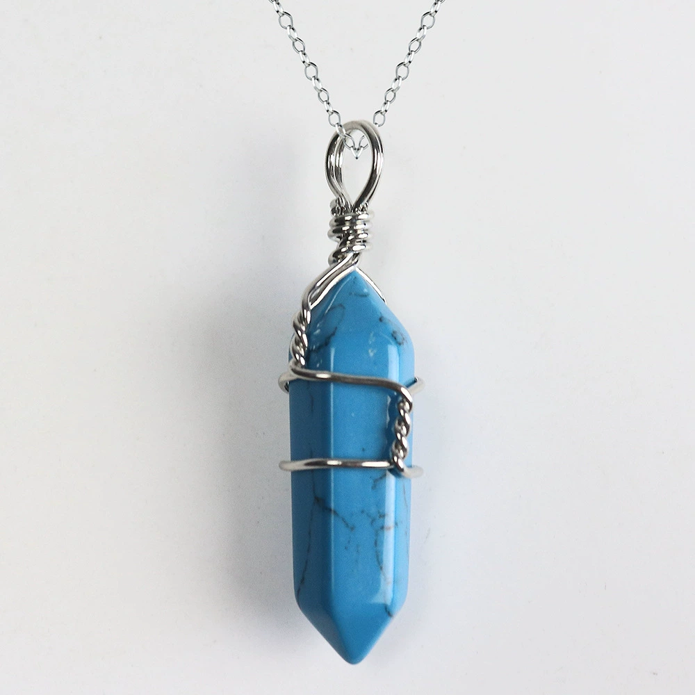 (Cross-border trading), copper hexagonal accessory, crystal pendant, necklace, ebay