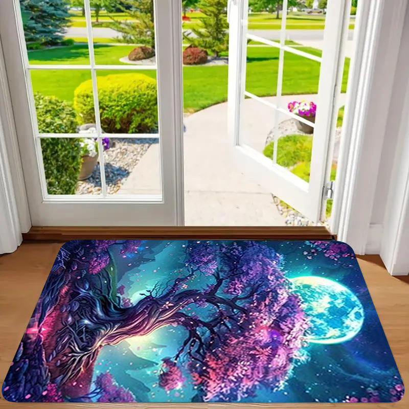 Alfombra de franela estampada, estilo playa, antideslizante, resistente a la suciedad, resistente al desgaste, alfombra para la entrada, dropshipping transfronterizo Y2.
