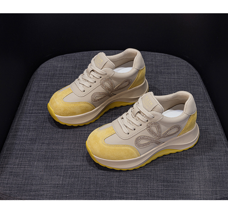 Giày sneaker nữ đế dày phong cách Đức da thật phối màu thời trang tăng chiều cao — M2922 màu vàng, M 2922m màu chi tiết 21