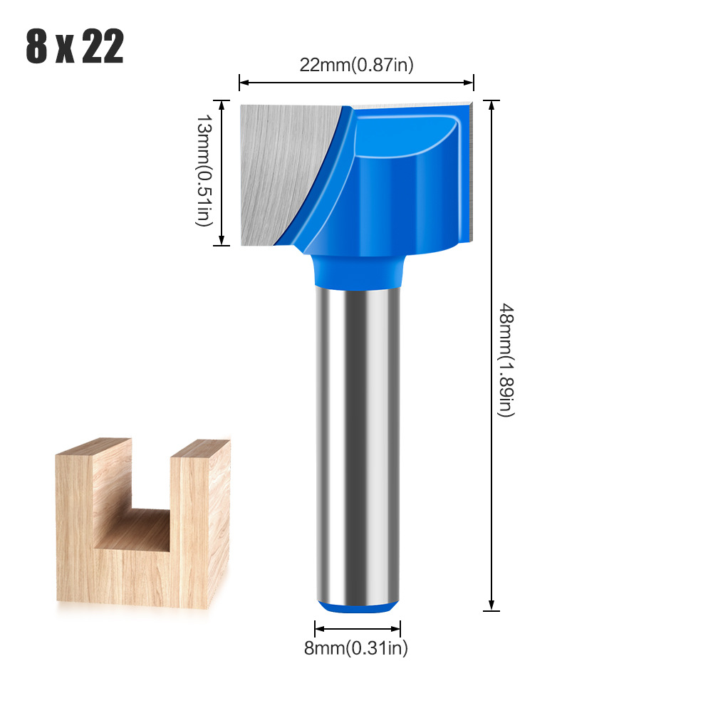 Mango de 8mm exportado a Rusia Amazon AliExpress máquina de grabado máquina de recorte cuchillo de limpieza de fondo plano 10-32mm azul