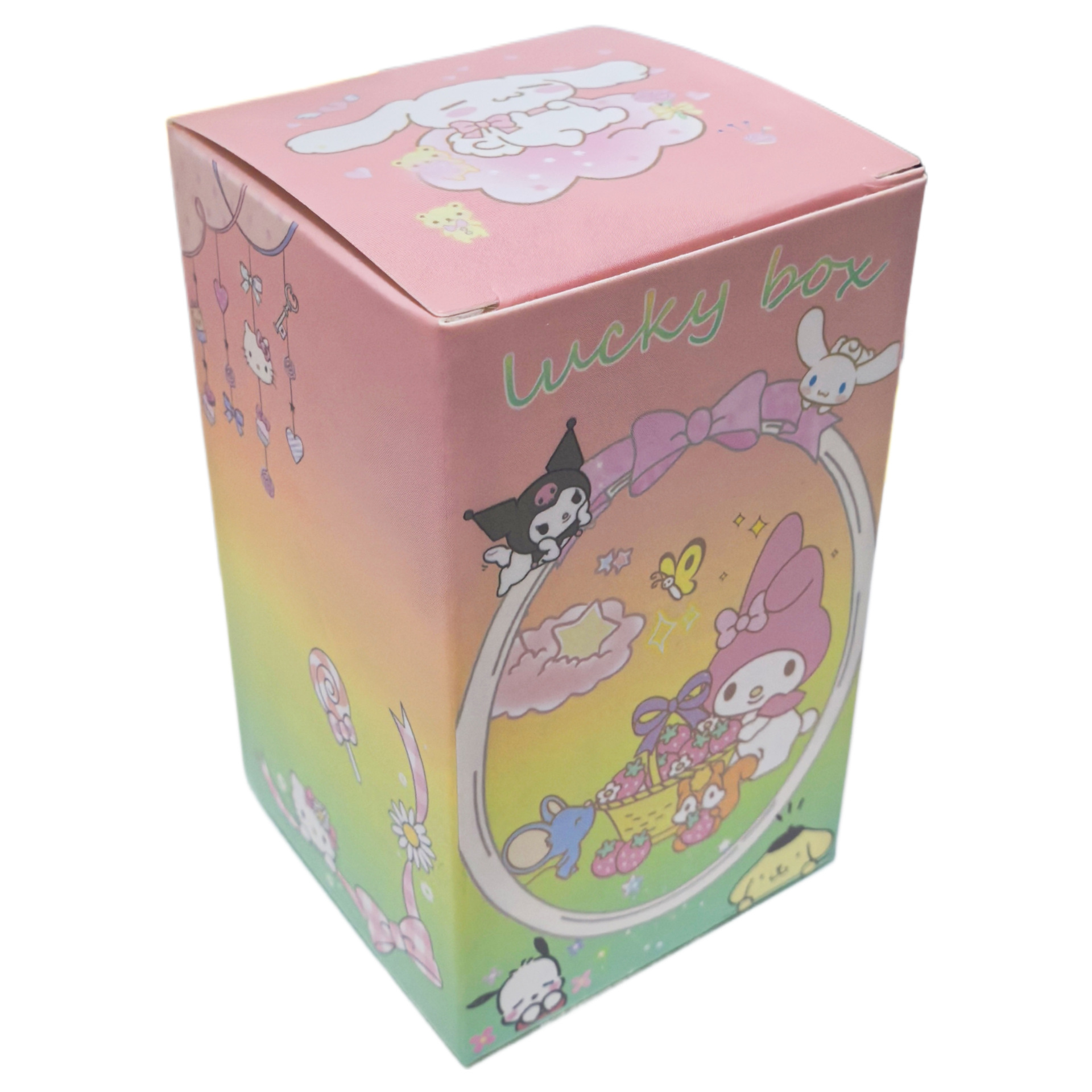 Trendy play caja ciega caja al por mayor caja ciega sorpresa caja de color de juguete caja de mano de dibujos animados caja de embalaje llavero caja ciega caja vacía