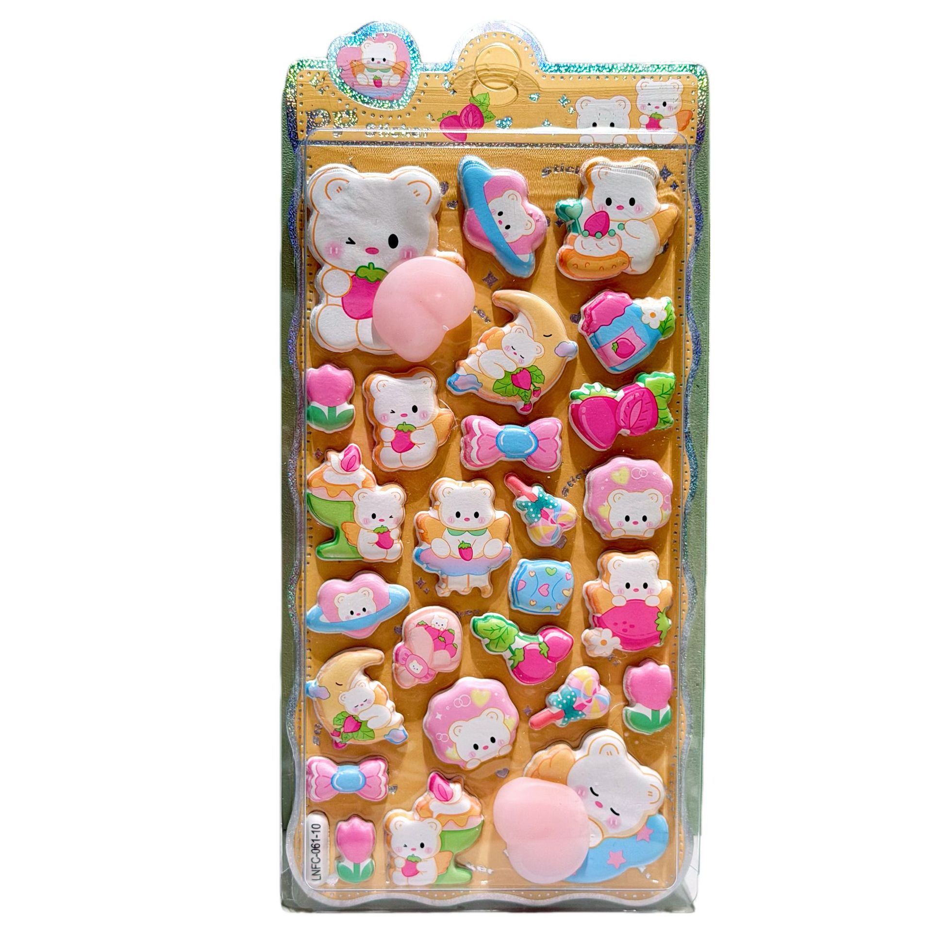 Pegatinas de culo de melocotón de alto valor facial de conejo pequeño tela de tela de red roja pellizco pellizco material decorativo pegatinas tridimensionales