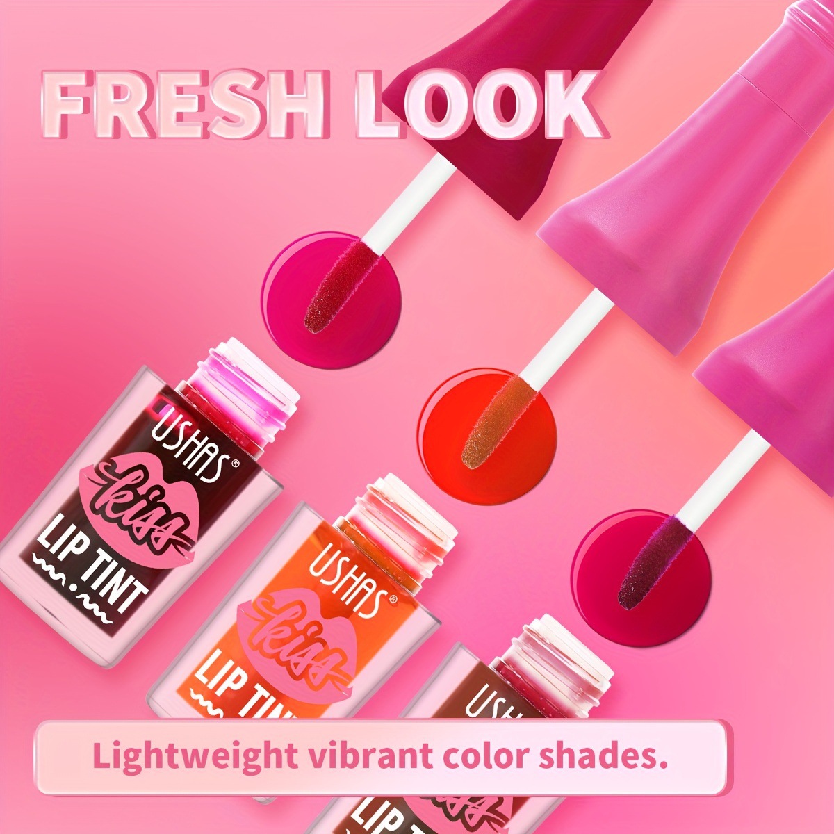 USHAS Brillo de labios de punto transfronterizo europeo y americano, brillo de labios de color duradero, lápiz labial que no se desvanece, esmalte de labios, taza antiadherente LG2511