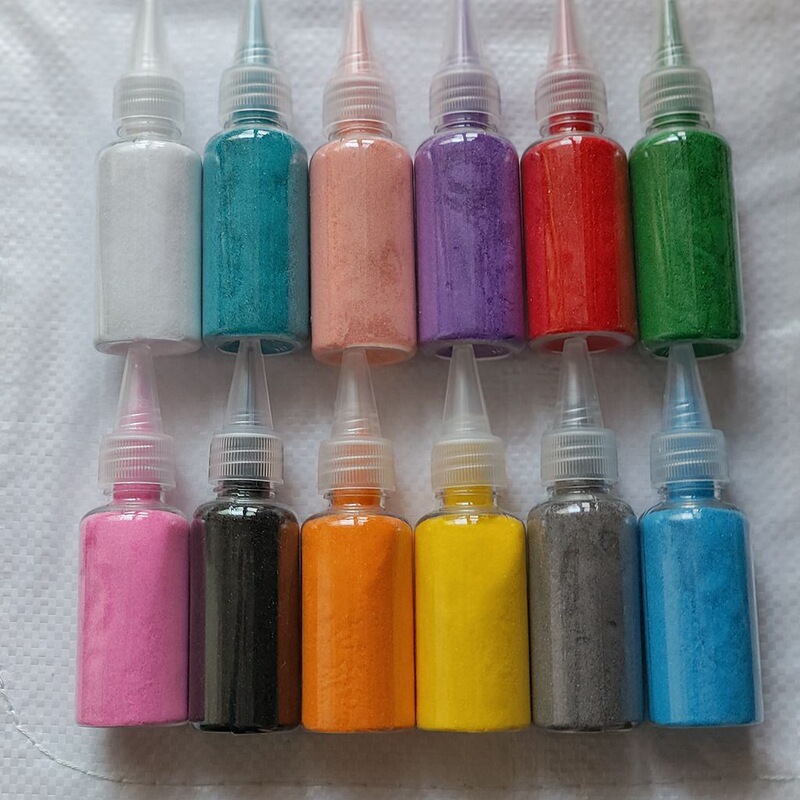 Colored Sand Bottled 50g Sand Painting Sand Cloisonne Enamel Children's Toys Sand Painting Hourglass Kindergarten Handicraft Workshop Children's Hand