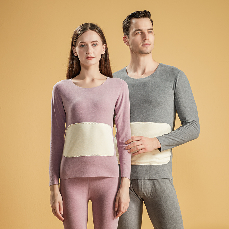 2022 Autumn and winter new pattern silk Patch Lovers money Autumn coat Long johns suit lady Base coat No trace keep warm Underwear