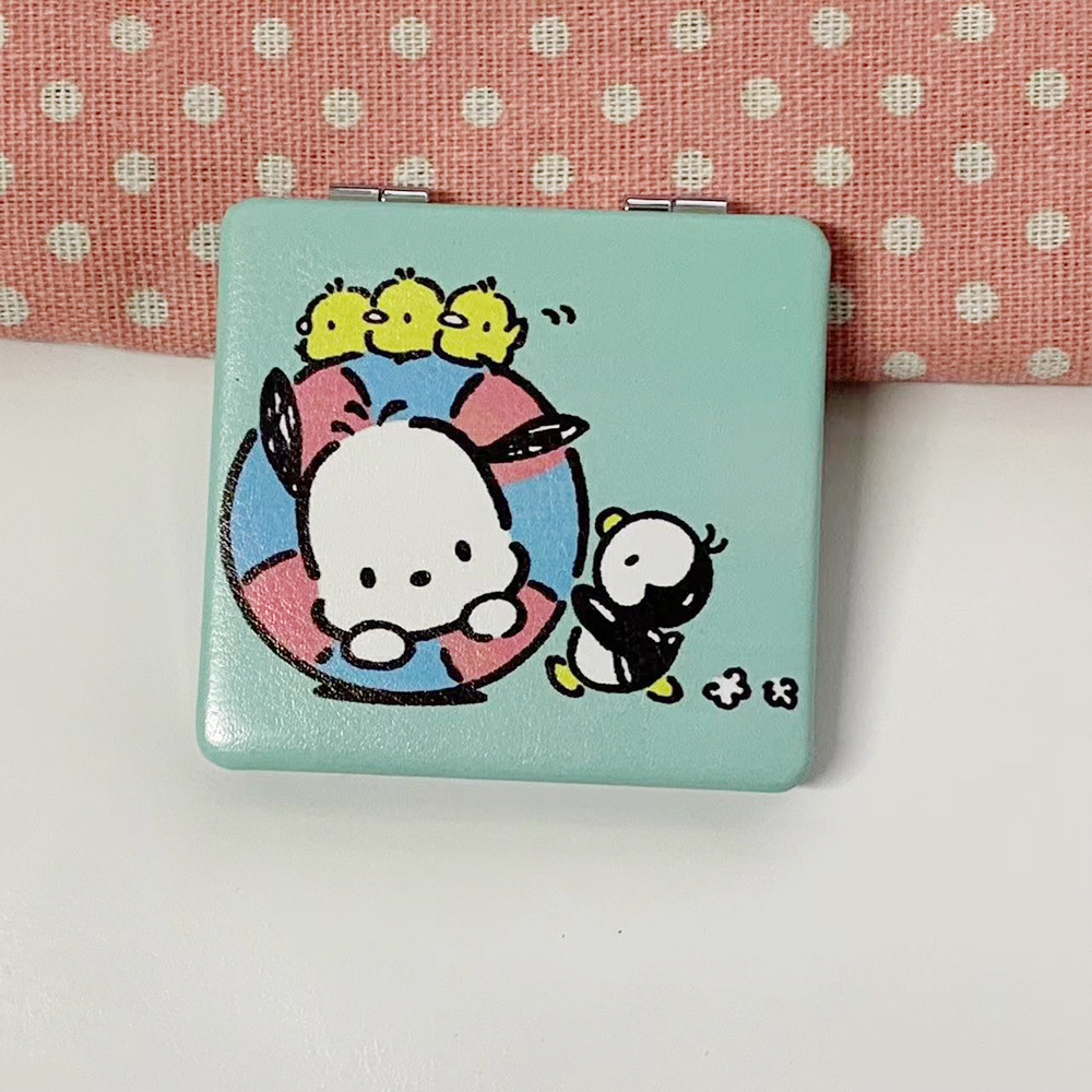 Nuevo perro Pacha osos de fresa doble cara plegable espejo de maquillaje tienda en línea tienda de espejo pequeño fábrica al por mayor