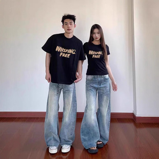 Summer Pure Cotton Short-Sleeved T-Shirts for Couples, Lazy Loose Niche Design Tops for Men and Women, Student Trendy Class Uniforms