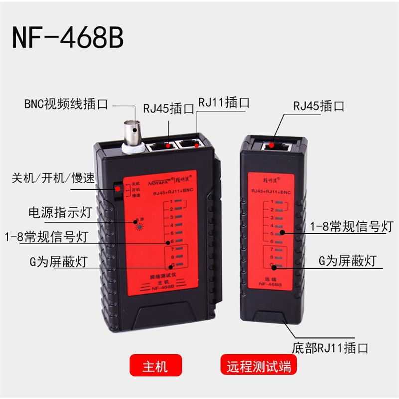 精明鼠网络测线仪NF-468S电话线网线检测仪对线器POE测线器测试仪