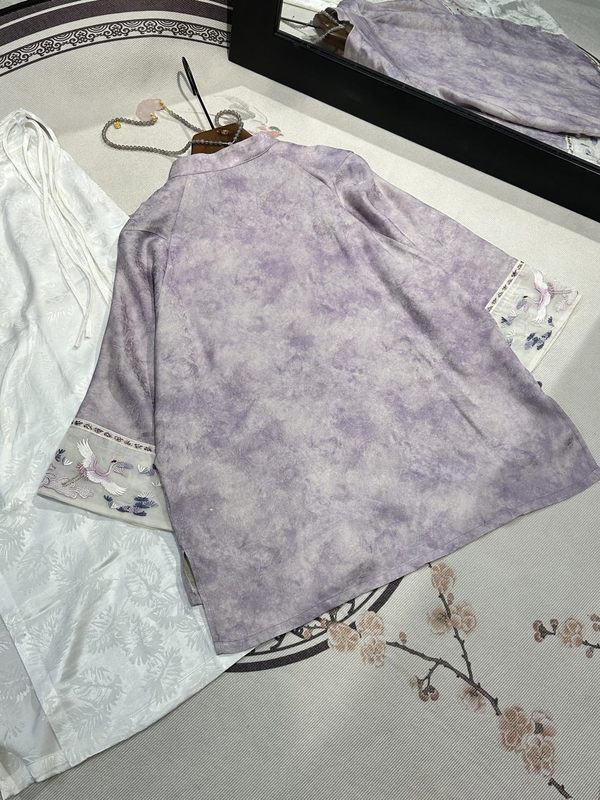 Nanyou Wholesale 2025 春の新スタイル炒めレーヨントップシャツ新中国風文学ハイエンドファッション|undefined
