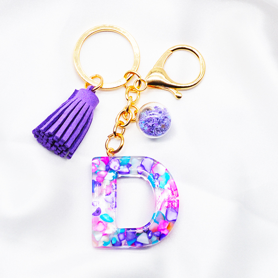 1 Piece Simple Style Letter Alloy Plastic Resin Epoxy Couple Bag Pendant Keychain display picture 3