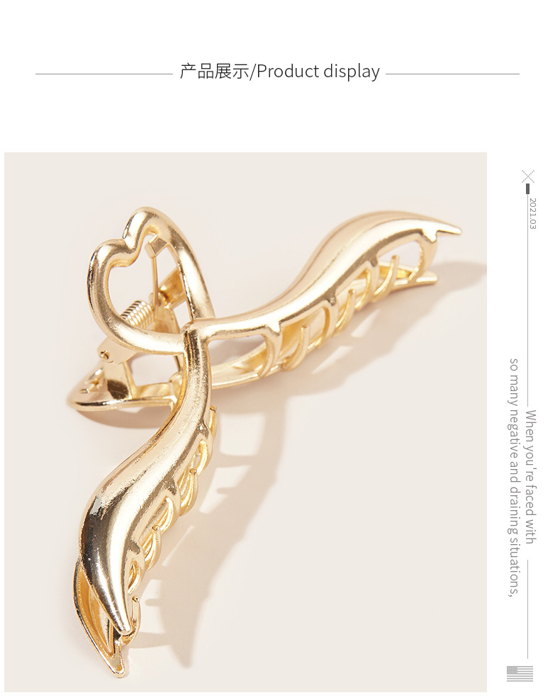 55g Weight Headwear Classification Metal Material Women'S Gender Plating Design Fashion Style Gold, Silver Color Fashion Heart-shape Metal Hair Clip Wholesale 5
