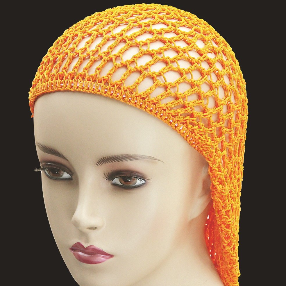 钩针编织帽Hand crocheted hat solid color lengthened 50cm.