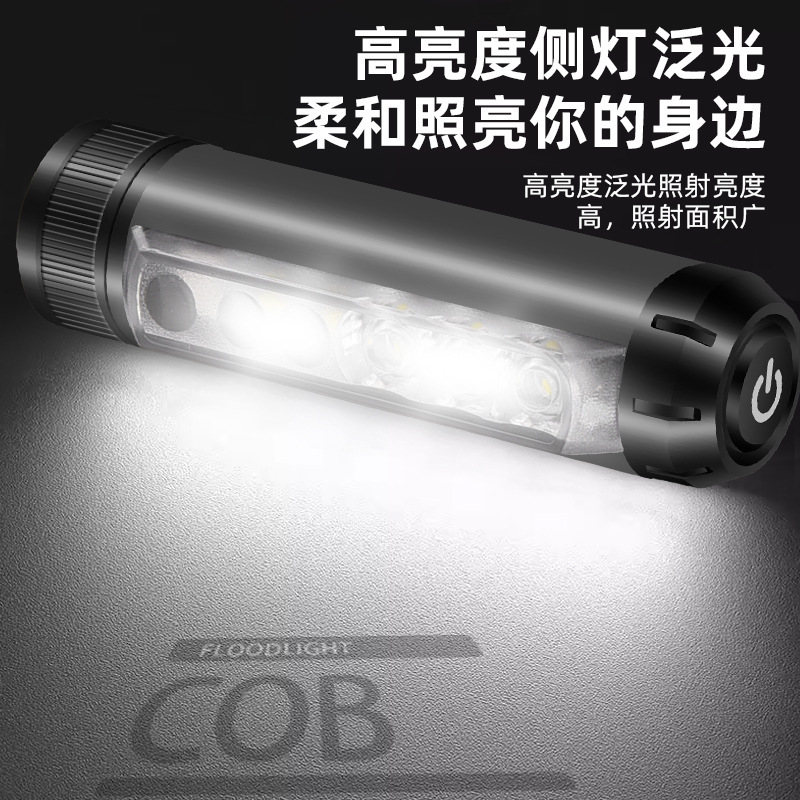 Nuevo LED recargable faro multifuncional magnético luz de trabajo portátil titular de la pluma linterna rojo blanco verde púrpura multi-fuente de luz