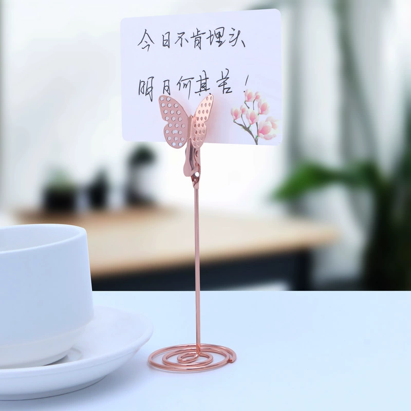 Настольный зажим для заметок бабочки креативный металлический вертикальный зажим для фотографий