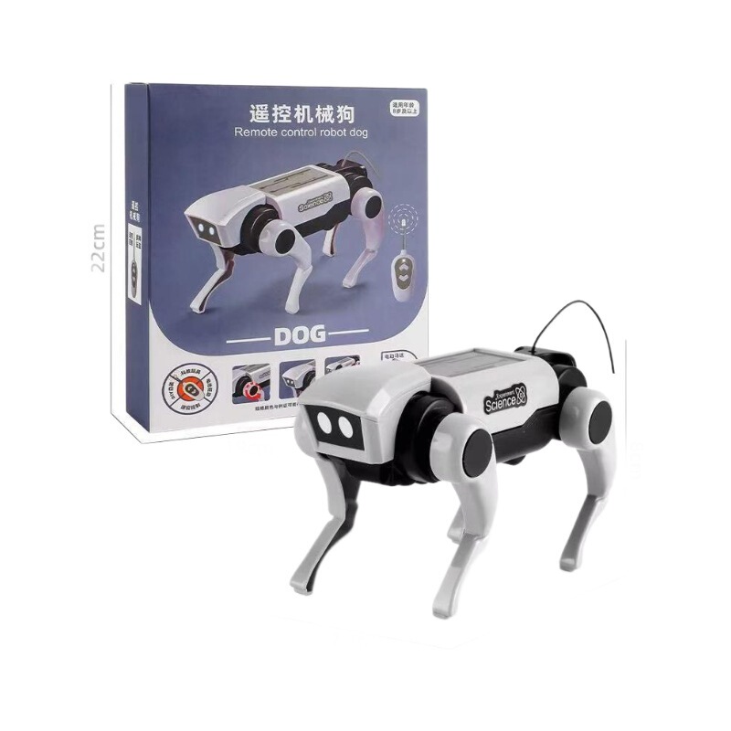 クロスボーダー電動リモコン太陽エネルギー機械犬科教実験知能機械犬子供組み合わせ四足ロボット|undefined