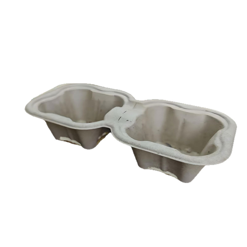 Dos agujeros de cuatro agujeros envasado de café, té de leche y bebida base bandeja de pulpa degradable desechable desmontable soporte de taza simple y doble