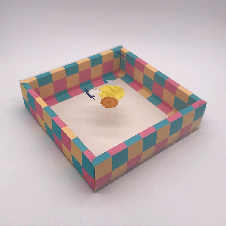 Индивидуальная упаковка для лунных пряников на середину осени Подарочная коробка Лунный пирог в виде ящика Подарочная коробка для лунных пряников Индивидуальная прозрачная крышка со складной цветной коробкой