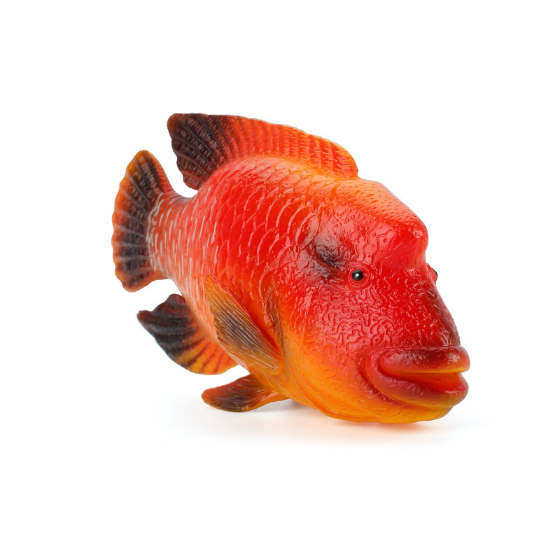 Exportación transfronteriza simulación de animales marinos subtropicales rojo seda pez modelo de pez de ceja sólida ornamental de peces
