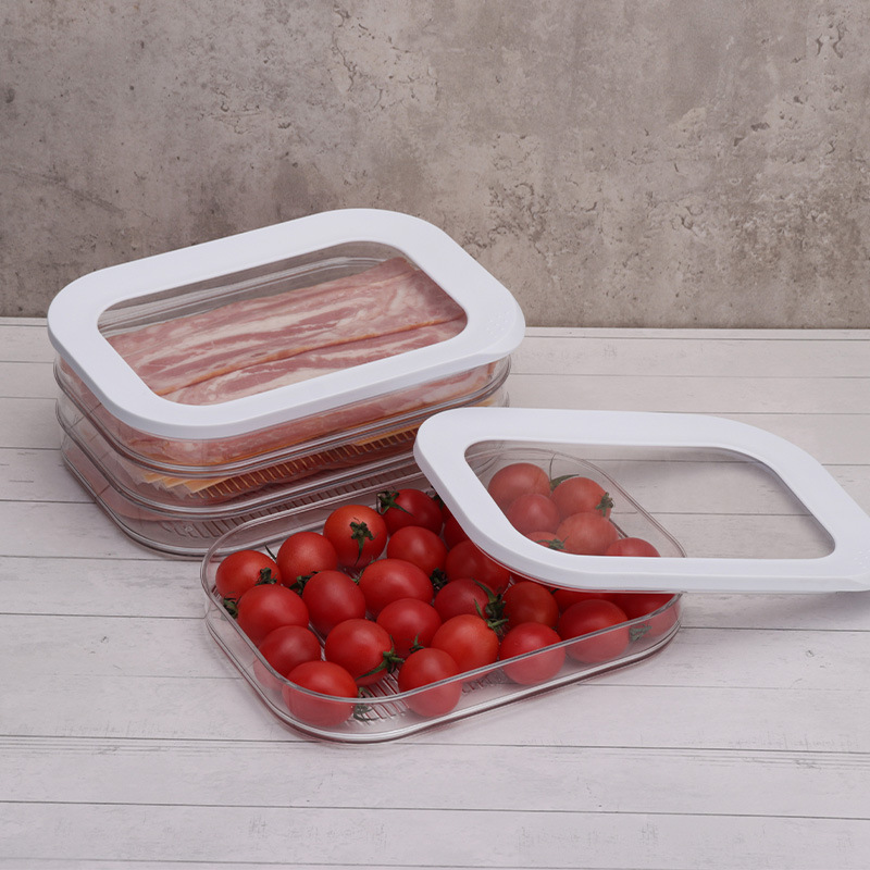 Caja de almacenamiento transparente transparente para lavado a máquina especial transfronterizo con tapa para refrigerador de cocina de grado alimenticio
