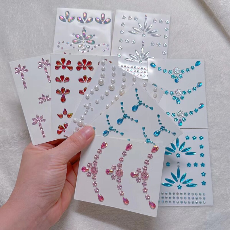 Eye makeup diamond drop drill broken diamond tear drill stick self-adhesive tear mole makeup flash diamond jewelry creative makeup face stick drill