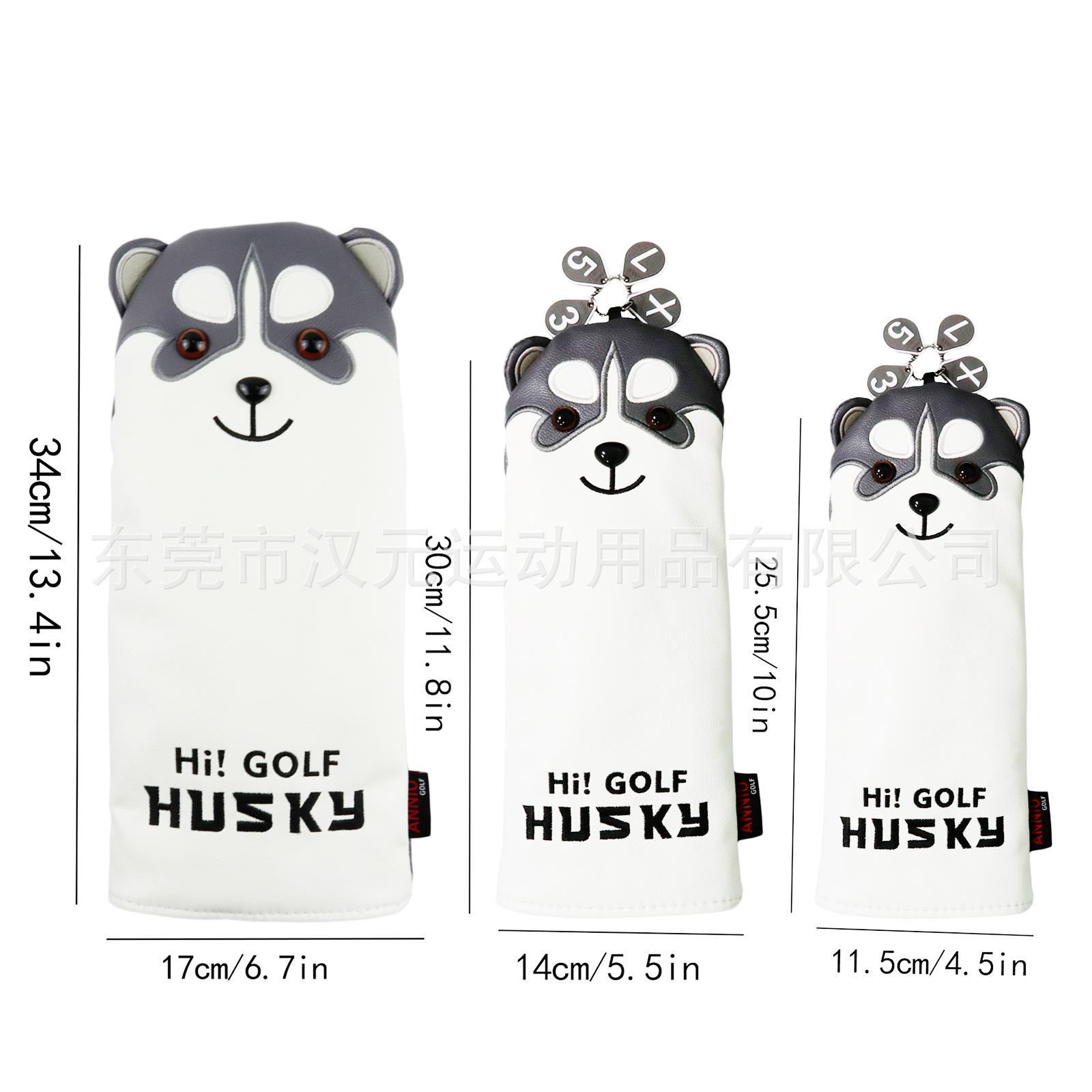 Fabricante OBM e-commerce Golf Club de madera Manga Club cabeza protección lindo Husky headcover