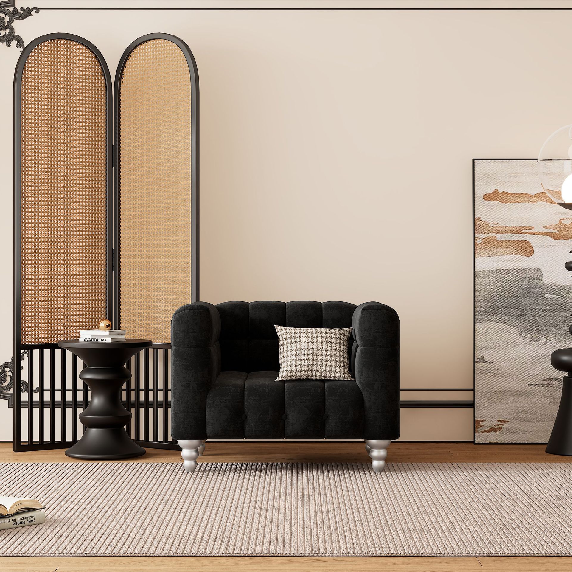 Estilo japonés sofá de cuero nórdico pequeño estilo simple moderno de sala de estar de tres personas sofá artístico de cuero image 1