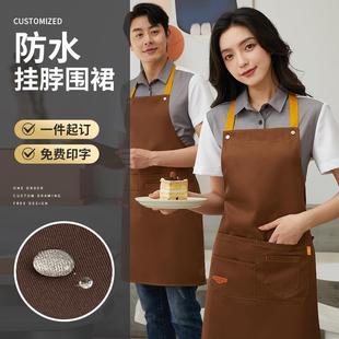Advertising apron custom word logo waterproof restaurant waiter overalls canvas apron custom gift waist