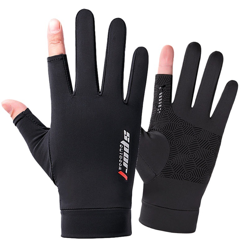Outdoor sunscreen gloves men's ice silk summer thin riding fishing driving electric car motorcycle gloves wholesale