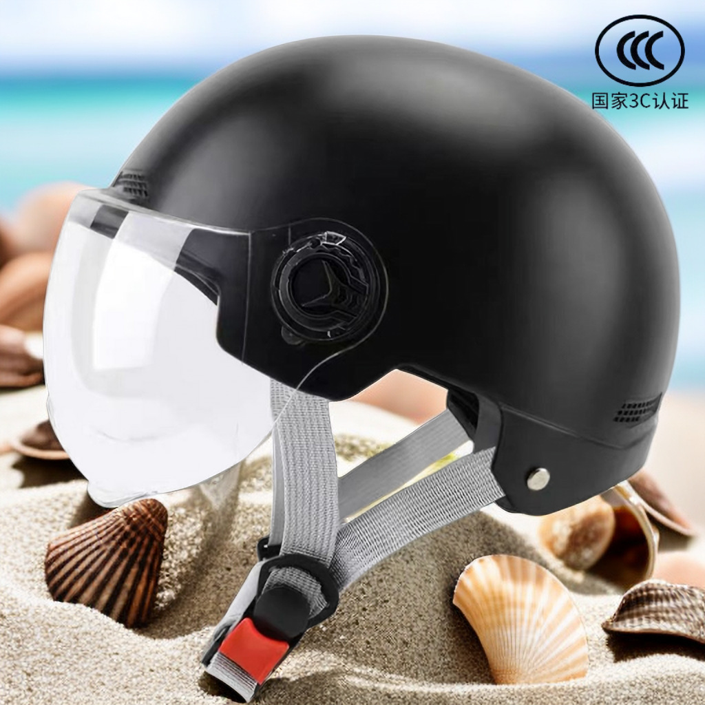 New helmet, 3C certified, comfortable and sun-protective for men and women, suitable for summer cycling, and safe for electric motorcycles, a four-season half helmet
