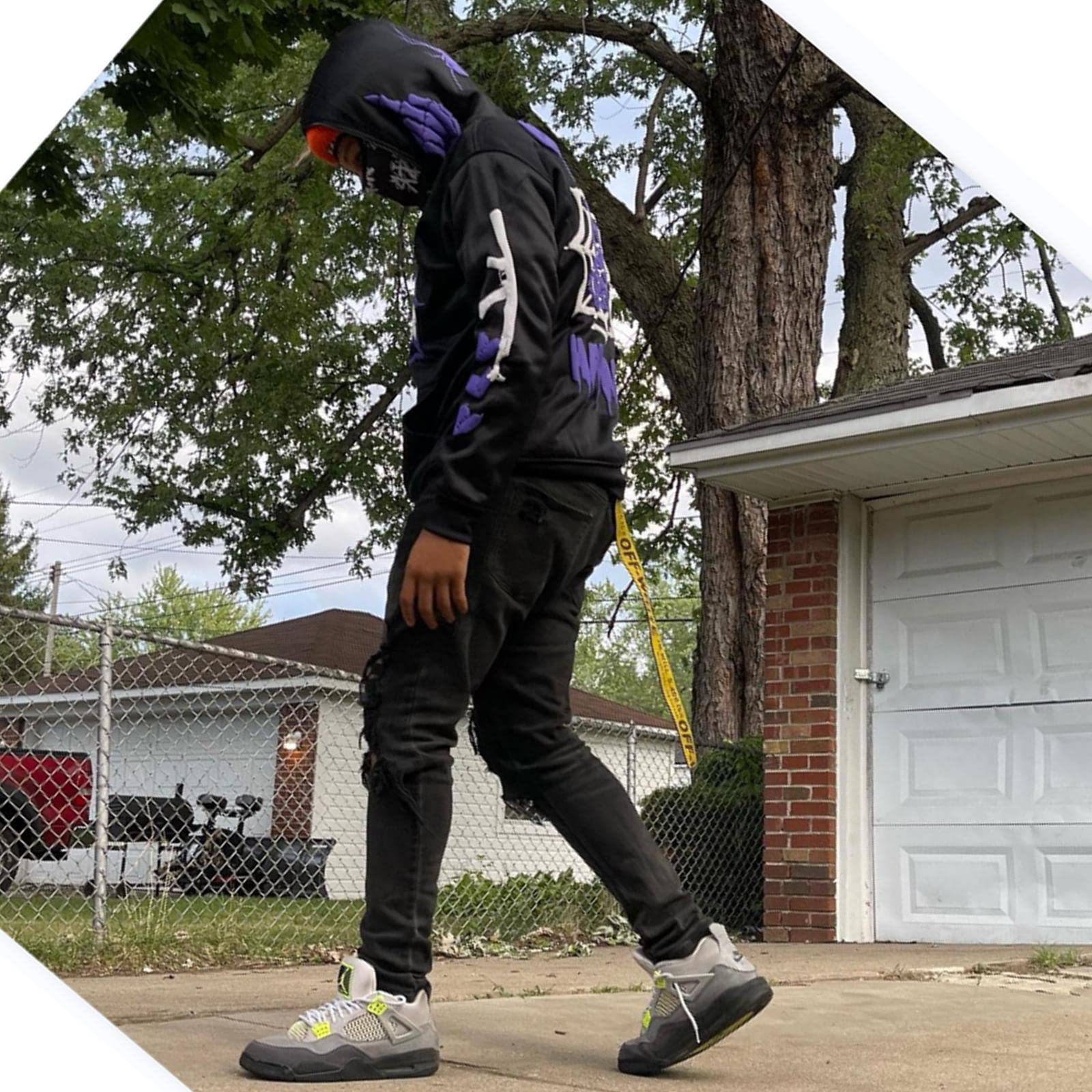 Felpa con cappuccio e stampa in schiuma di ragno color-block con cerniera, stile punk hip-hop Y2K, per uomo e donna_voghion.com