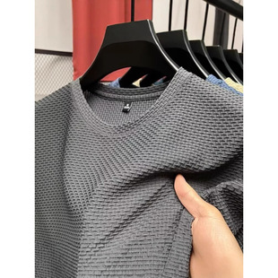 Ice Silk Quick-Drying Men's T-Shirt Summer Men's Short-Sleeved Mesh Breathable Sports Half-Sleeved Large Size Running Fitness Tops