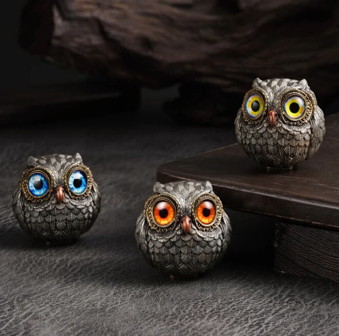 Cross-Border Popular Owl Resin Crafts Home Courtyard Garden Decoration Cute Handmade Desktop Ornaments