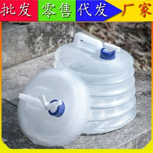 Açıq havada rahat PE qatlanan su torbası 5L/10L/15L teleskopik vedrə, kranlı düşərgə avtomobil plastik vedrəsi
