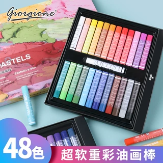 乔尔乔内重彩超软油画棒套装48色超软重彩蜡笔36马卡龙可水洗批发