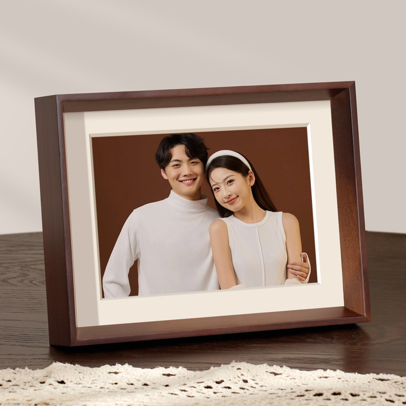 Solid Wood Photo Frame High-level 6-inch 7-inch 8-inch a4a3 Black Narrow Edge Simple Wall-mounted Photo Frame Empty Frame