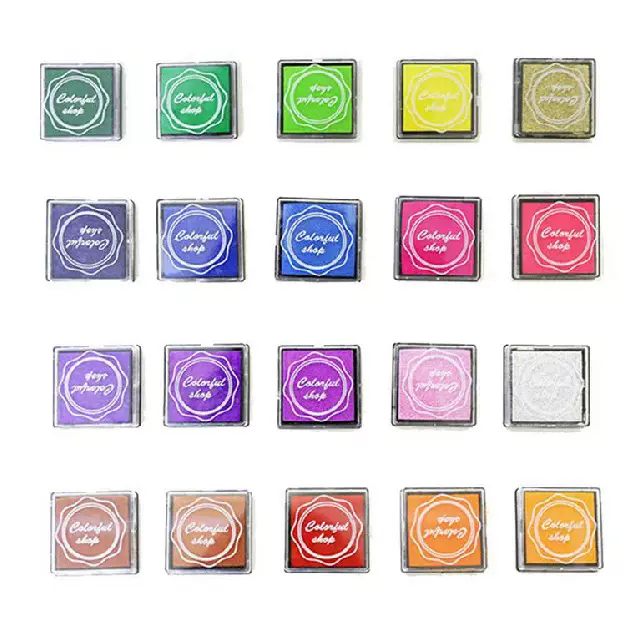 彩色儿童4*4方形印台印章手指画印泥 速干水性印泥厂家